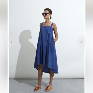 Elk cotton tablier dress with pockets adjustable straps Size 2